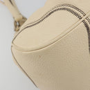 PRADA Hand Bag Leather Ivory Silver Auth ep14770A-11