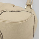 PRADA Hand Bag Leather Ivory Silver Auth ep14770A-12