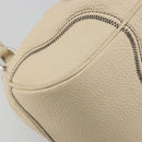 PRADA Hand Bag Leather Ivory Silver Auth ep14770A-13