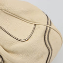 PRADA Hand Bag Leather Ivory Silver Auth ep14770A-14