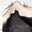 PRADA Hand Bag Leather Ivory Silver Auth ep14770A-19