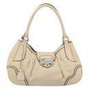 PRADA Hand Bag Leather Ivory Silver Auth ep14770A-2