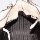 PRADA Hand Bag Leather Ivory Silver Auth ep14770A-20