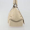 PRADA Hand Bag Leather Ivory Silver Auth ep14770A-5