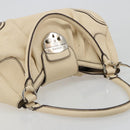PRADA Hand Bag Leather Ivory Silver Auth ep14770A-6