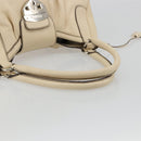 PRADA Hand Bag Leather Ivory Silver Auth ep14770A-7