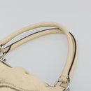 PRADA Hand Bag Leather Ivory Silver Auth ep14770A-8