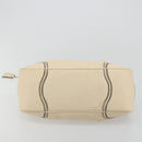 PRADA Hand Bag Leather Ivory Silver Auth ep14770A-9