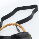 GUCCI Bamboo Hand Bag Leather 2way Black Gold 001 1638 Auth ep14771-10