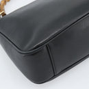GUCCI Bamboo Hand Bag Leather 2way Black Gold 001 1638 Auth ep14771-15