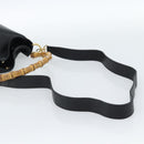 GUCCI Bamboo Hand Bag Leather 2way Black Gold 001 1638 Auth ep14771-9