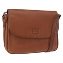 Burberrys Shoulder Bag Leather Brown Gold Auth ep14772-1