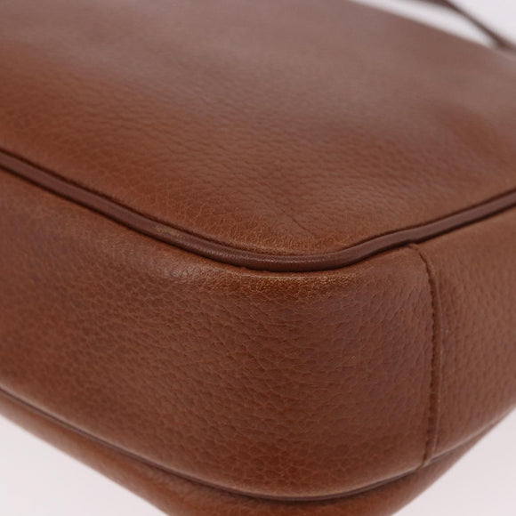 Burberrys Shoulder Bag Leather Brown Gold Auth ep14772