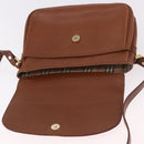Burberrys Shoulder Bag Leather Brown Gold Auth ep14772-18