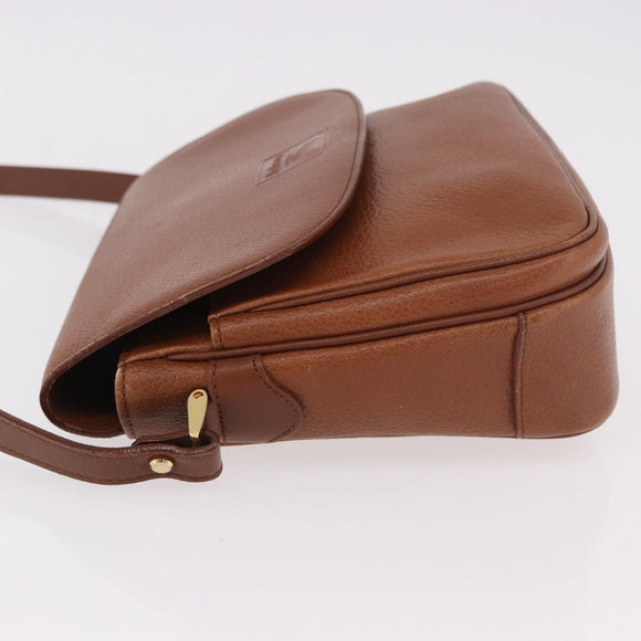 Burberrys Shoulder Bag Leather Brown Gold Auth ep14772