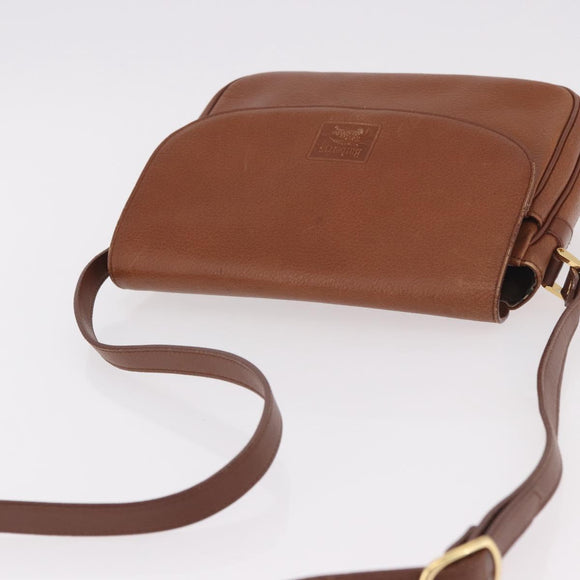 Burberrys Shoulder Bag Leather Brown Gold Auth ep14772