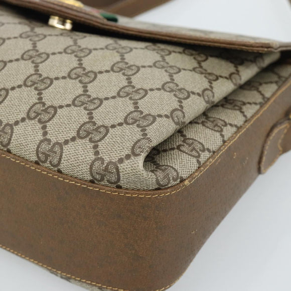 GUCCI GG Supreme Web Sherry Line Tasche PVC Beige Gold 904 02 084 Auth ep14773