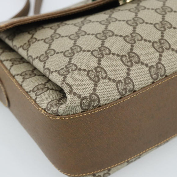 GUCCI GG Supreme Web Sherry Line Tasche PVC Beige Gold 904 02 084 Auth ep14773