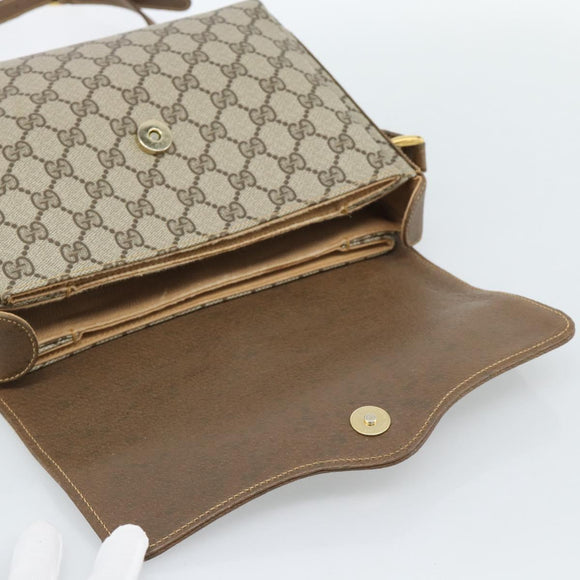 GUCCI GG Supreme Web Sherry Line Tasche PVC Beige Gold 904 02 084 Auth ep14773