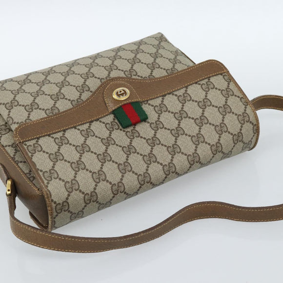 GUCCI GG Supreme Web Sherry Line Tasche PVC Beige Gold 904 02 084 Auth ep14773