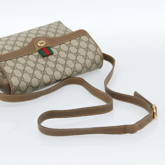 GUCCI GG Supreme Web Sherry Line Tasche PVC Beige Gold 904 02 084 Auth ep14773