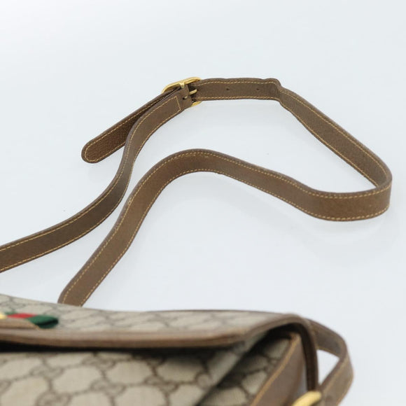 GUCCI GG Supreme Web Sherry Line Tasche PVC Beige Gold 904 02 084 Auth ep14773