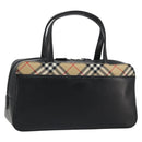 BURBERRY Hand Bag Leather Black Silver Auth ep14775A-1