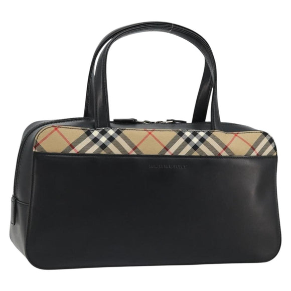 BURBERRY Hand Bag Leather Black Silver Auth ep14775A