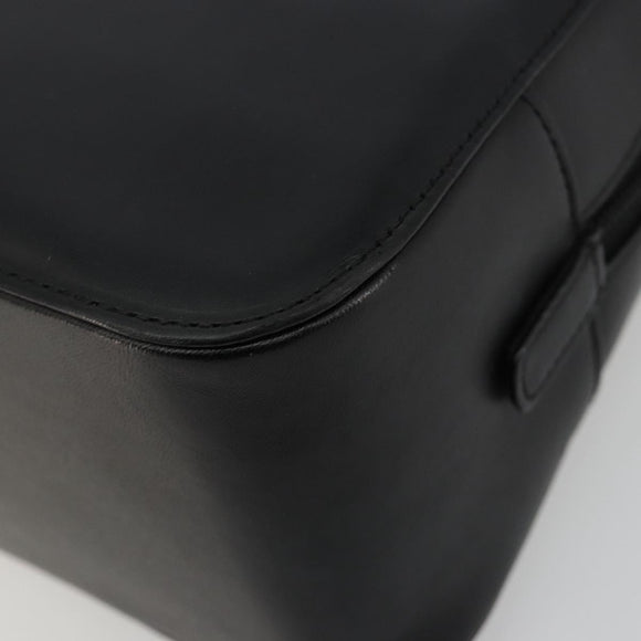 BURBERRY Hand Bag Leather Black Silver Auth ep14775A