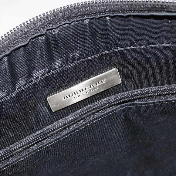 BURBERRY Hand Bag Leather Black Silver Auth ep14775A