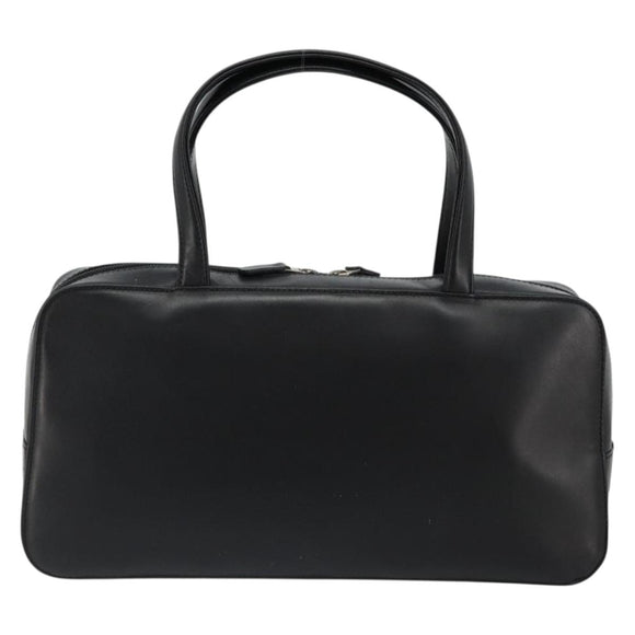 BURBERRY Hand Bag Leather Black Silver Auth ep14775A