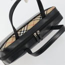 BURBERRY Hand Bag Leather Black Silver Auth ep14775A-6