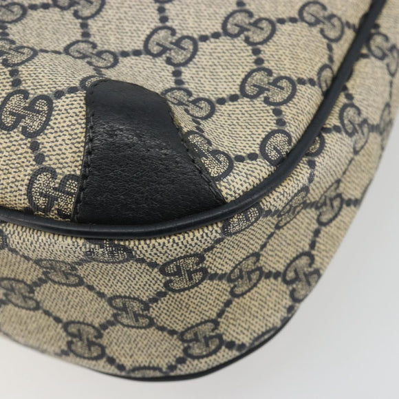 GUCCI GG Supreme Shoulder Bag PVC Navy Gold Auth ep14778