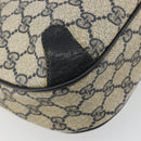 GUCCI GG Supreme Shoulder Bag PVC Navy Gold Auth ep14778-13