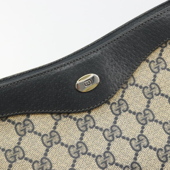 GUCCI GG Supreme Shoulder Bag PVC Navy Gold Auth ep14778