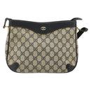 GUCCI GG Supreme Shoulder Bag PVC Navy Gold Auth ep14778-2
