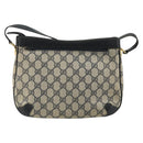 GUCCI GG Supreme Shoulder Bag PVC Navy Gold Auth ep14778-3