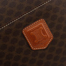 CELINE Macadam Canvas Hand Bag PVC Leather Brown Gold Auth ep14779-21