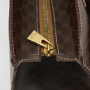 CELINE Macadam Canvas Hand Bag PVC Leather Brown Gold Auth ep14779-8