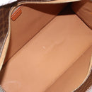 CELINE Macadam Canvas Hand Bag PVC Leather Brown Gold Auth ep14779-9