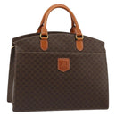 CELINE Macadam Canvas Hand Bag PVC Leather Brown Gold Auth ep14779-1