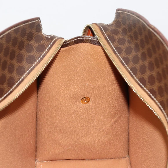 CELINE Macadam Canvas Hand Bag PVC Leather Brown Gold Auth ep14779