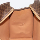 CELINE Macadam Canvas Hand Bag PVC Leather Brown Gold Auth ep14779-24