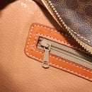 CELINE Macadam Canvas Hand Bag PVC Leather Brown Gold Auth ep14779-25
