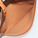 CELINE Macadam Canvas Hand Bag PVC Leather Brown Gold Auth ep14779-26
