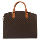 CELINE Macadam Canvas Hand Bag PVC Leather Brown Gold Auth ep14779-2
