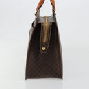 CELINE Macadam Canvas Hand Bag PVC Leather Brown Gold Auth ep14779-4