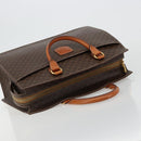 CELINE Macadam Canvas Hand Bag PVC Leather Brown Gold Auth ep14779-6