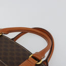 CELINE Macadam Canvas Hand Bag PVC Leather Brown Gold Auth ep14779-14