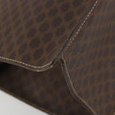 CELINE Macadam Canvas Hand Bag PVC Leather Brown Gold Auth ep14780-17